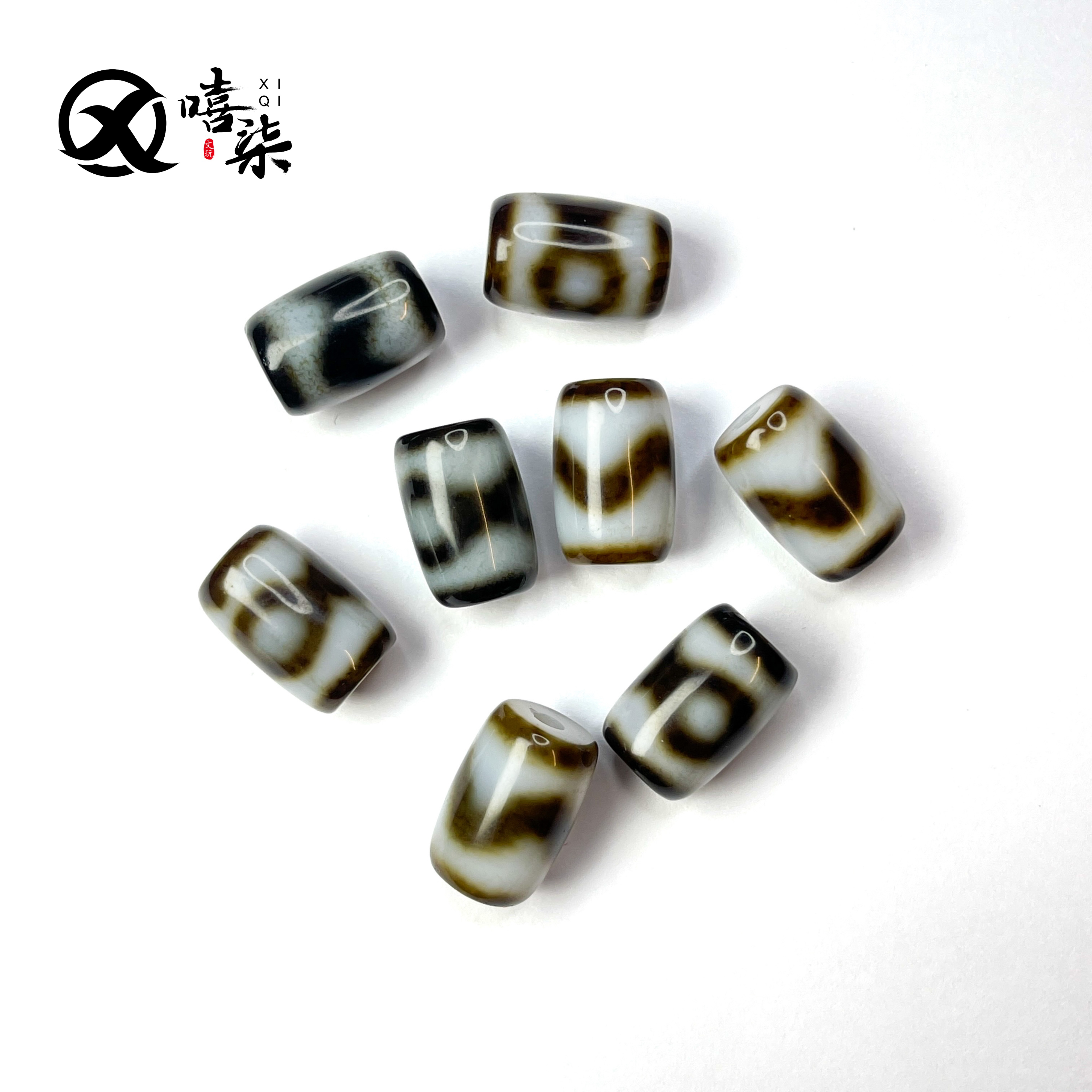 Q177【虎牙/三眼配珠(微水线介意勿拍)】10.5x16左右文玩配饰发其一