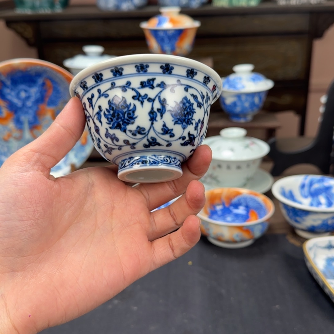 杯一***茶景德镇手工手绘陶瓷