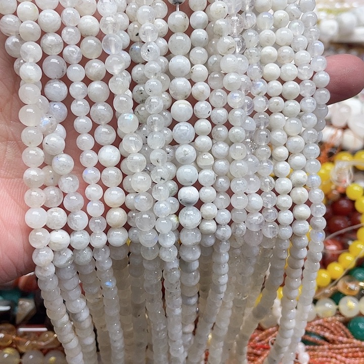 玛瑙/玉髓珠宝半成品未镶嵌一条5-6mm蓝月光