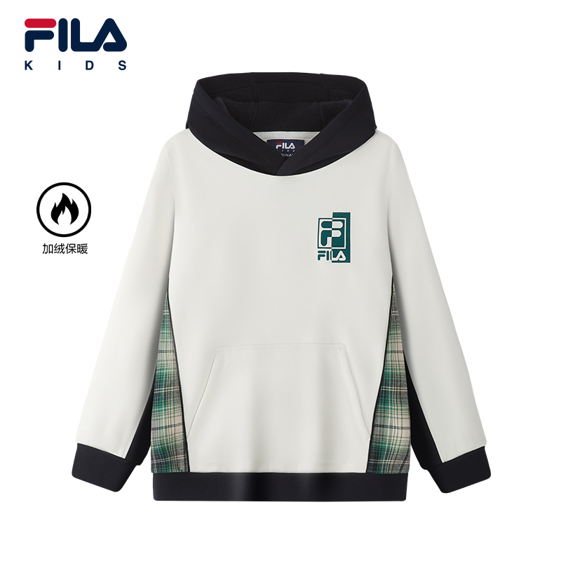 【潮流感】斐乐儿童卫衣男童26年新款加绒保暖连帽套头衫K12B611201