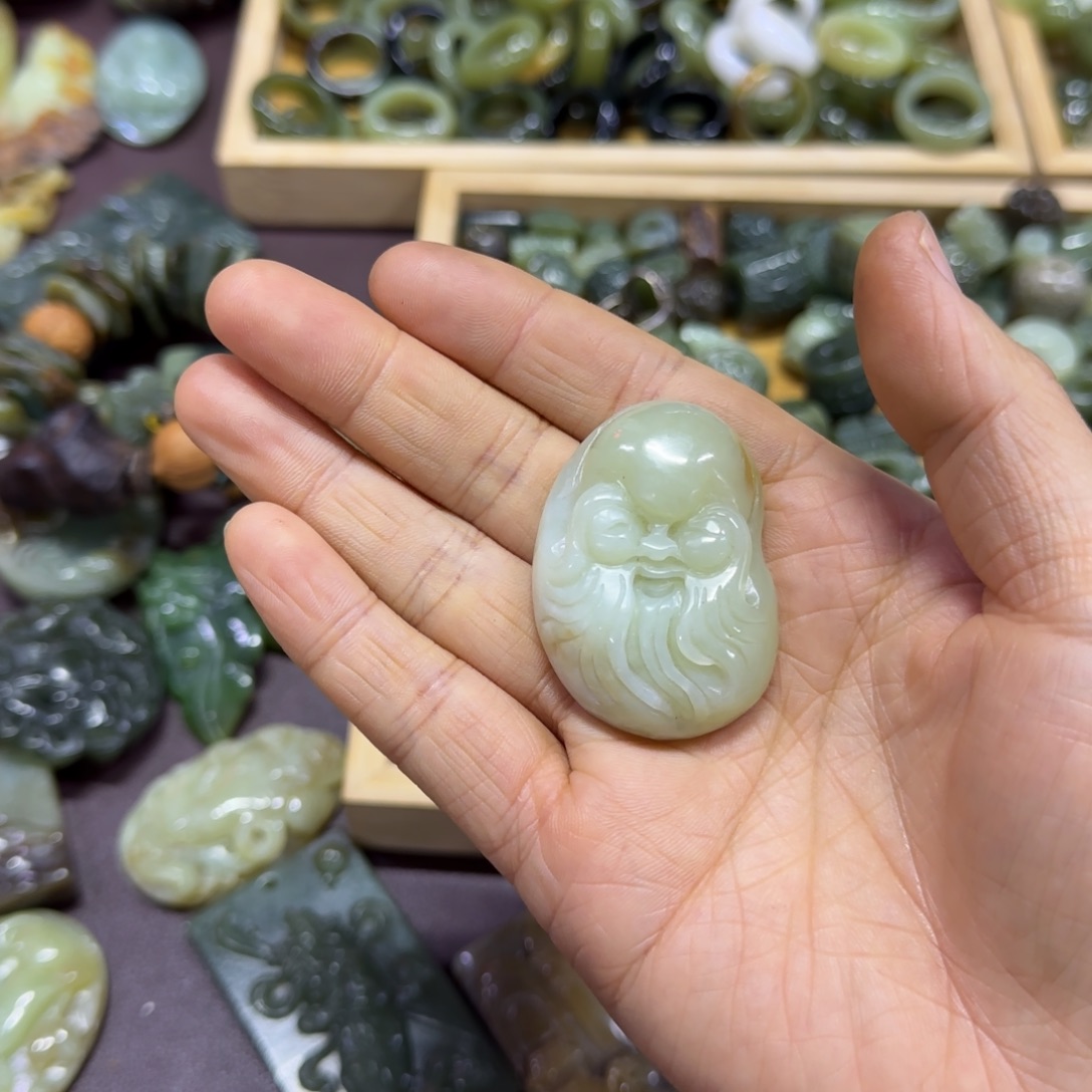 多***宝岫岩河磨玉（透闪石质玉）未镶嵌颈饰