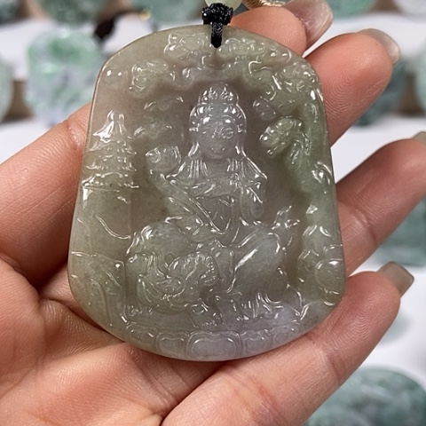 翡翠颈饰未镶嵌文殊菩萨福利