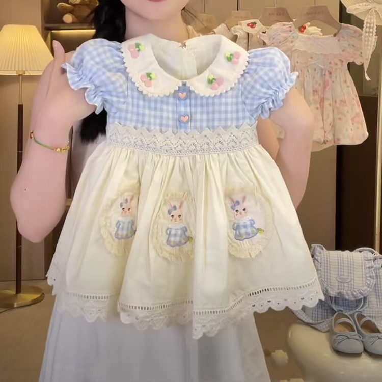 女宝宝洋气甜美连衣裙2025新款小童度假风潮女童洛丽塔公主裙夏季