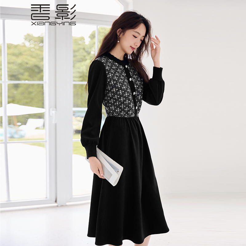 【直播专享】N844286连衣裙 香影针织连衣裙女长袖秋冬新