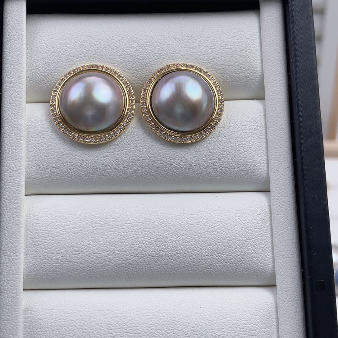 拼合珍珠（马贝珠）未镶嵌耳饰1