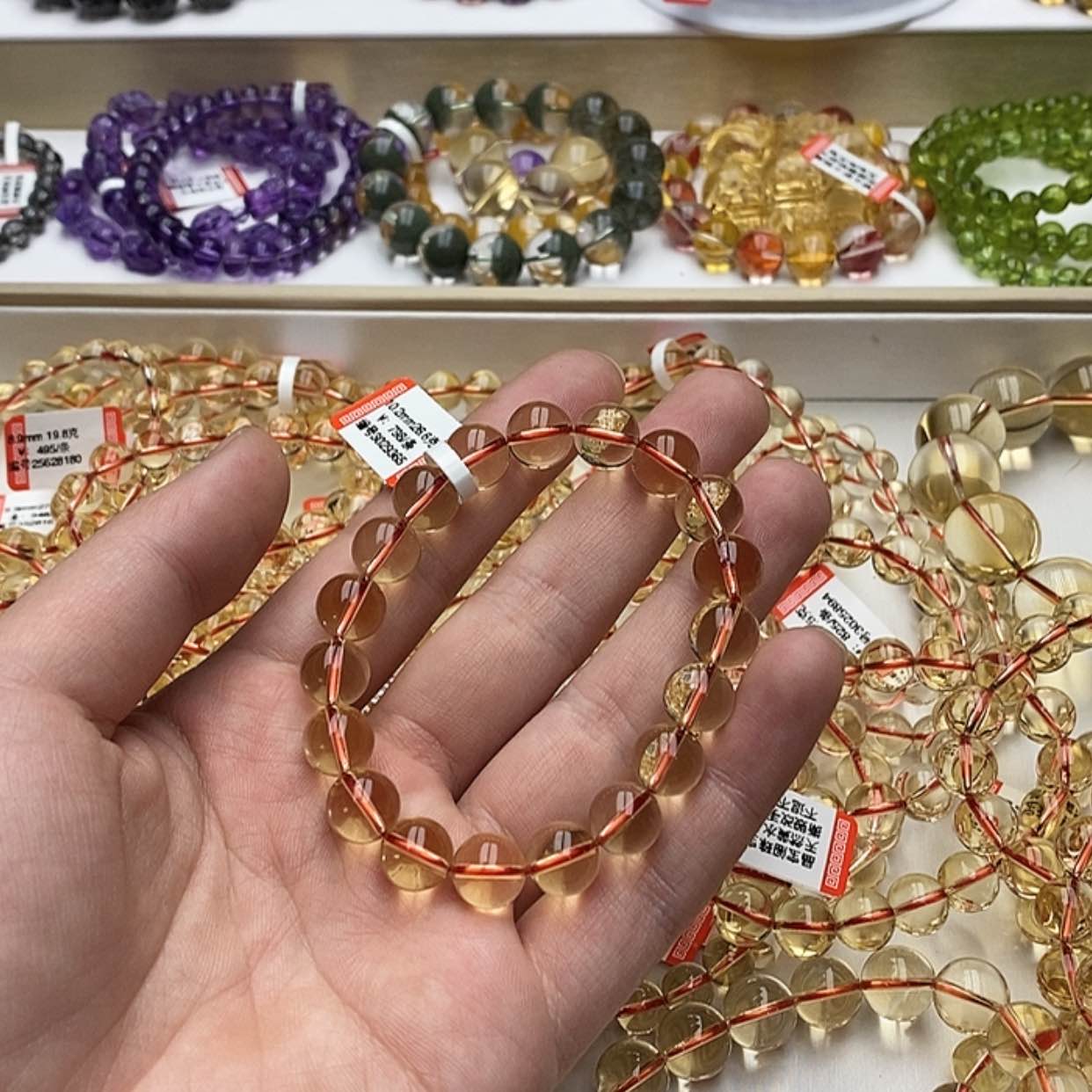 【闪购商品】黄晶手串未镶嵌天然黄水巴西