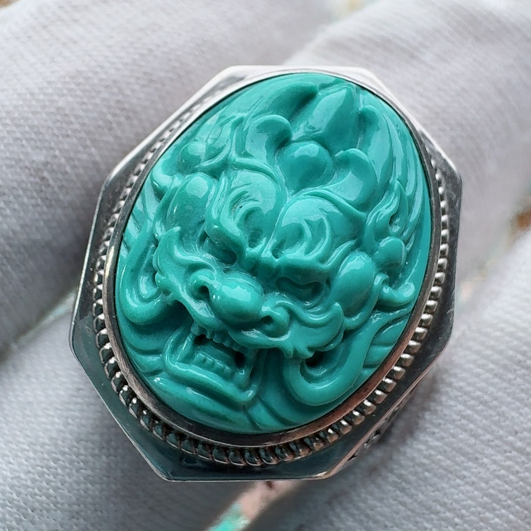 绿松石银S925镶嵌戒指