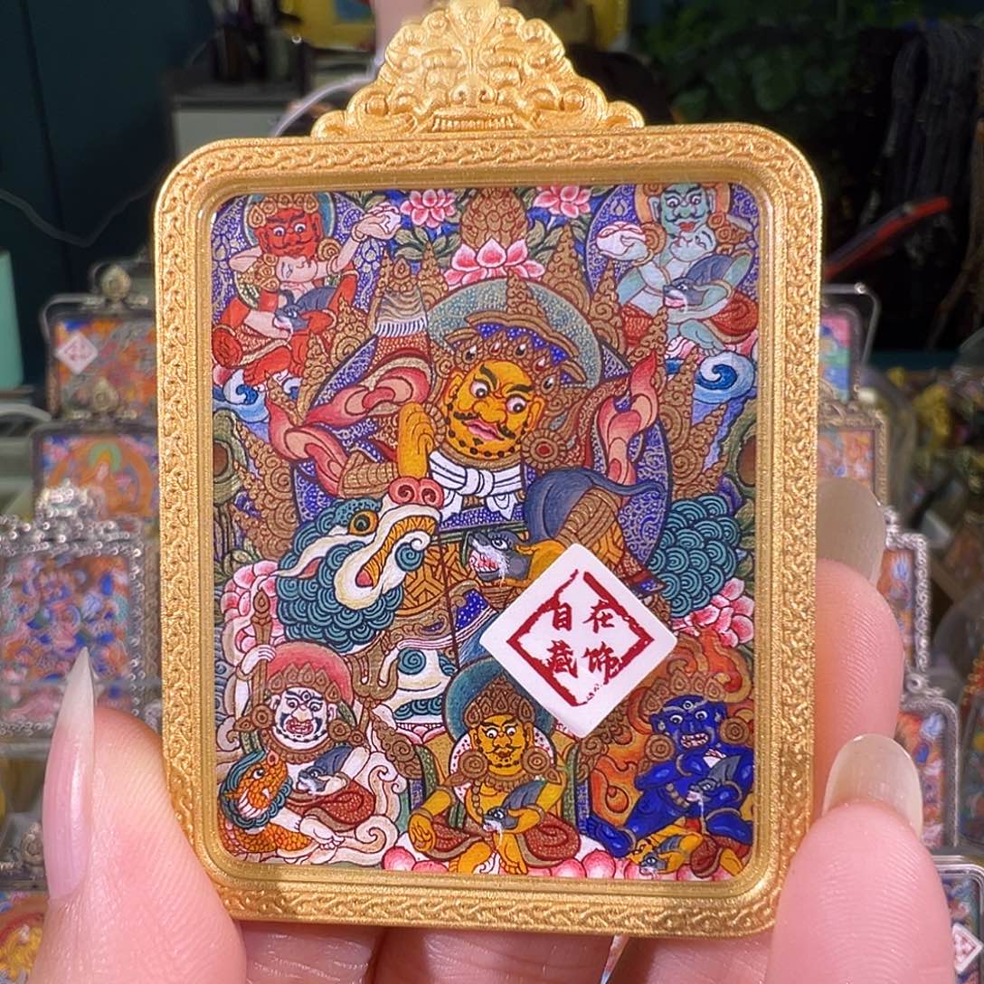 吊坠财团热贡纯手绘唐卡