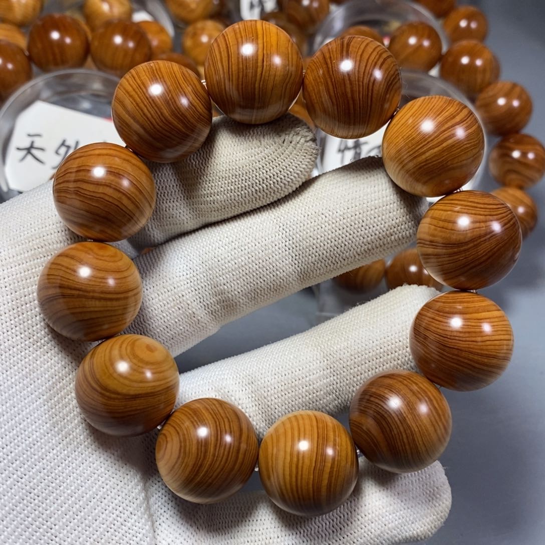 柏木手串/手链南太行陈化崖柏手串白粉碳化料乱纹2.0