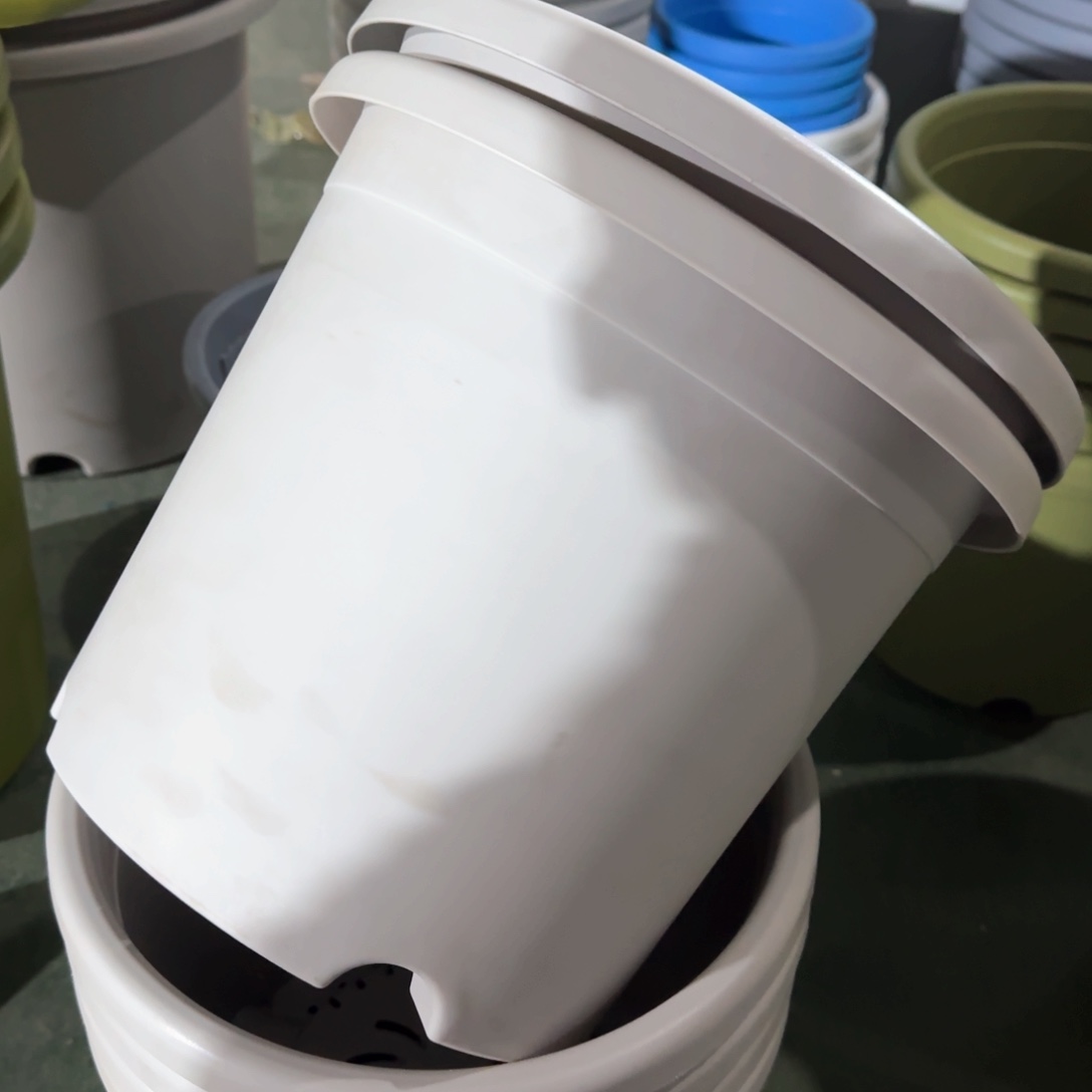 树脂四季盆5#无拖灰白微瑕6