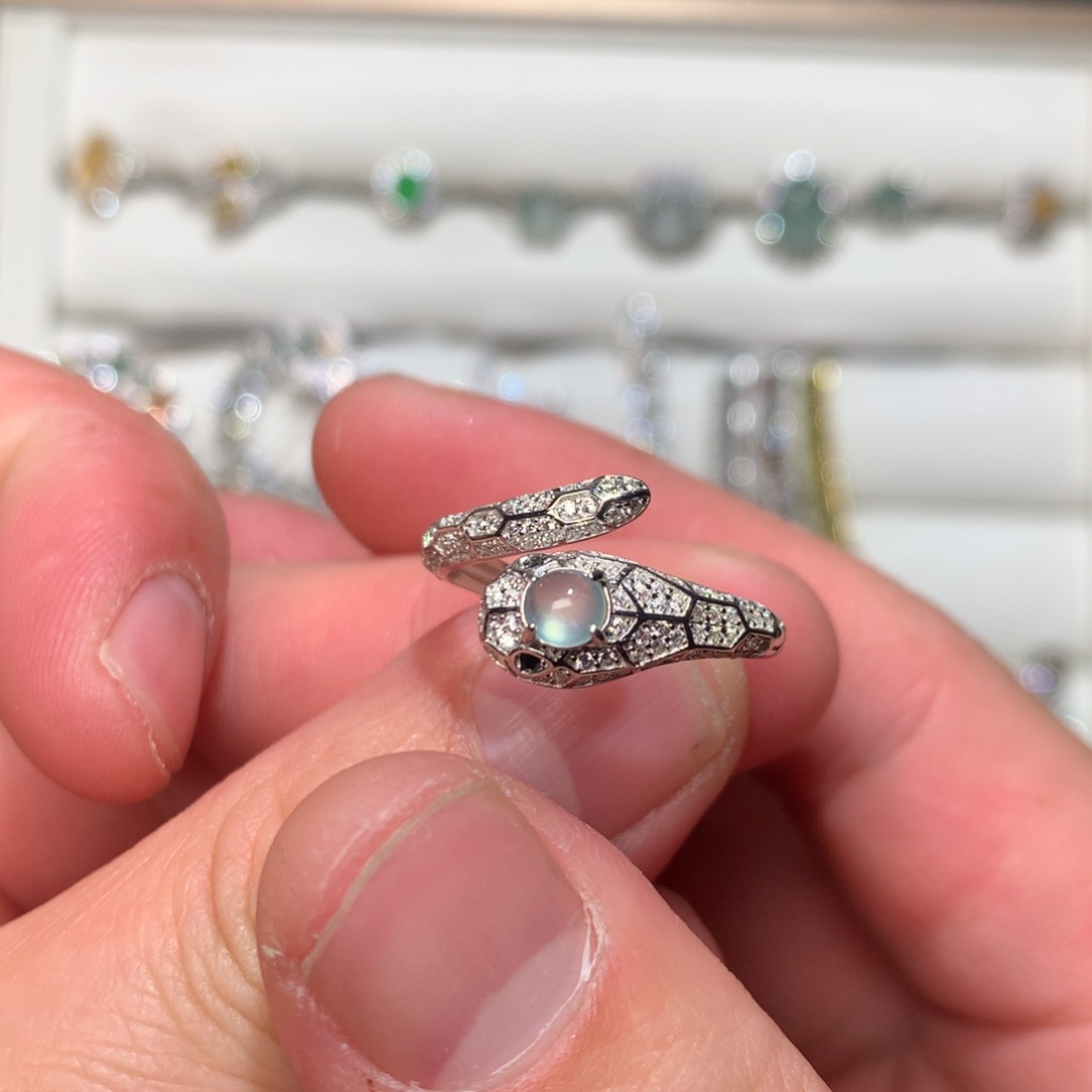 翡翠手链银S925镶嵌0013