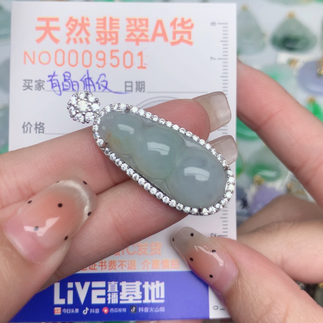 翡翠未镶嵌颈饰豆子