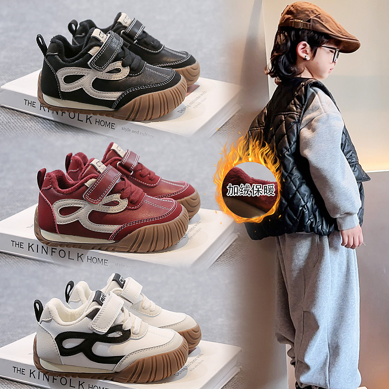 加绒运动鞋儿童鞋2025冬季新款儿童休闲鞋子男童轻便保暖2089