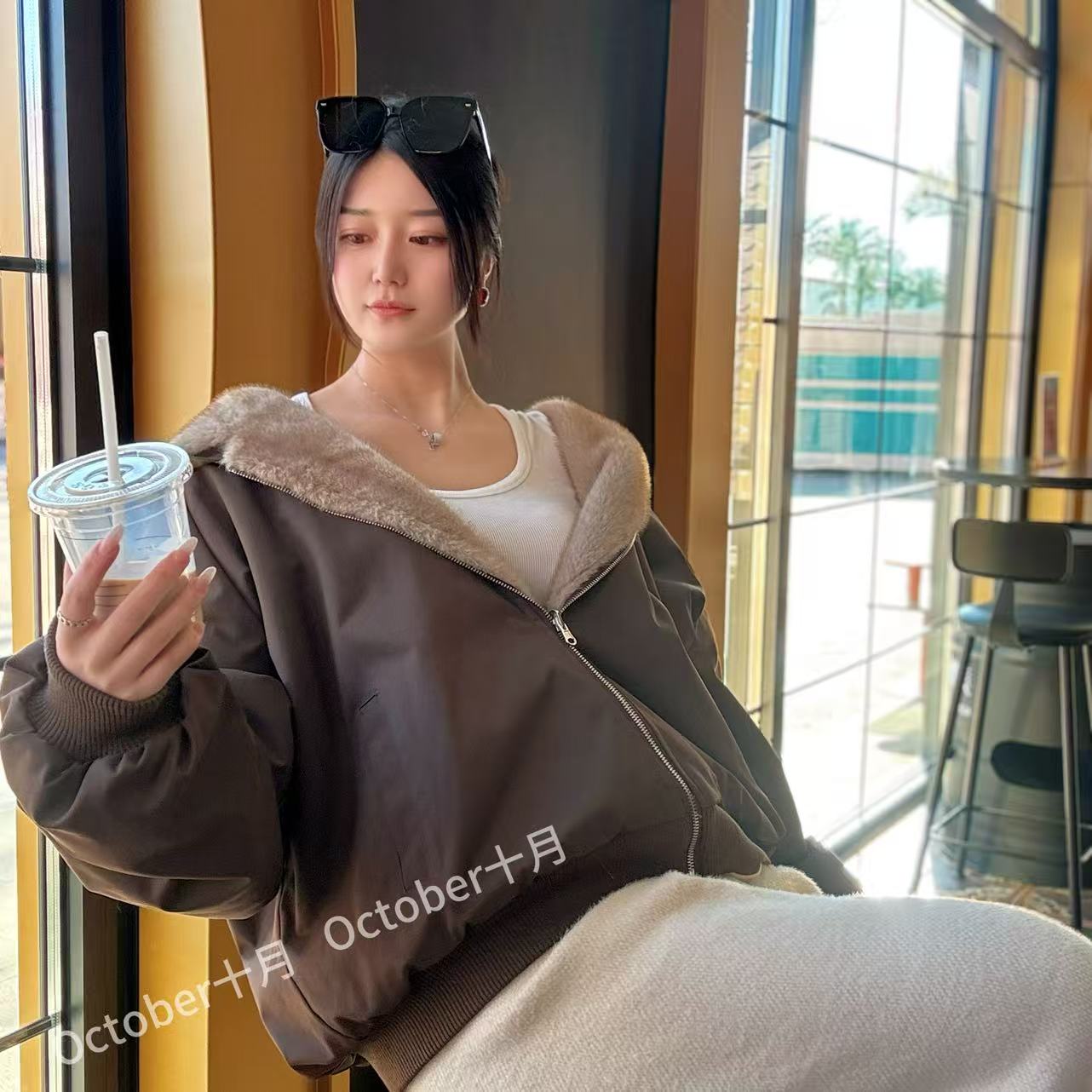 October【十月】25年新款双面穿欧貂绒毛毛外套 