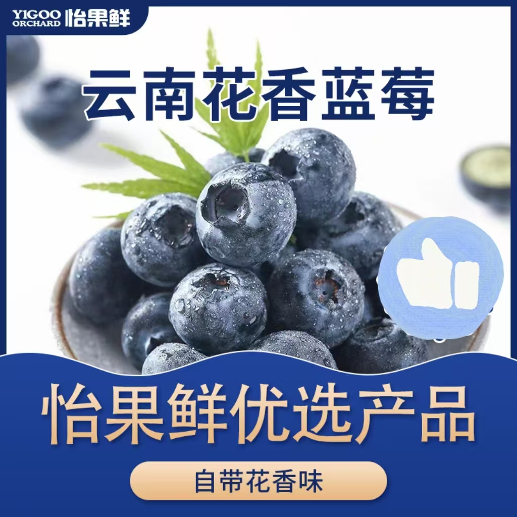 【怡果鲜】云南花香蓝莓 L25 6盒装 又脆又甜