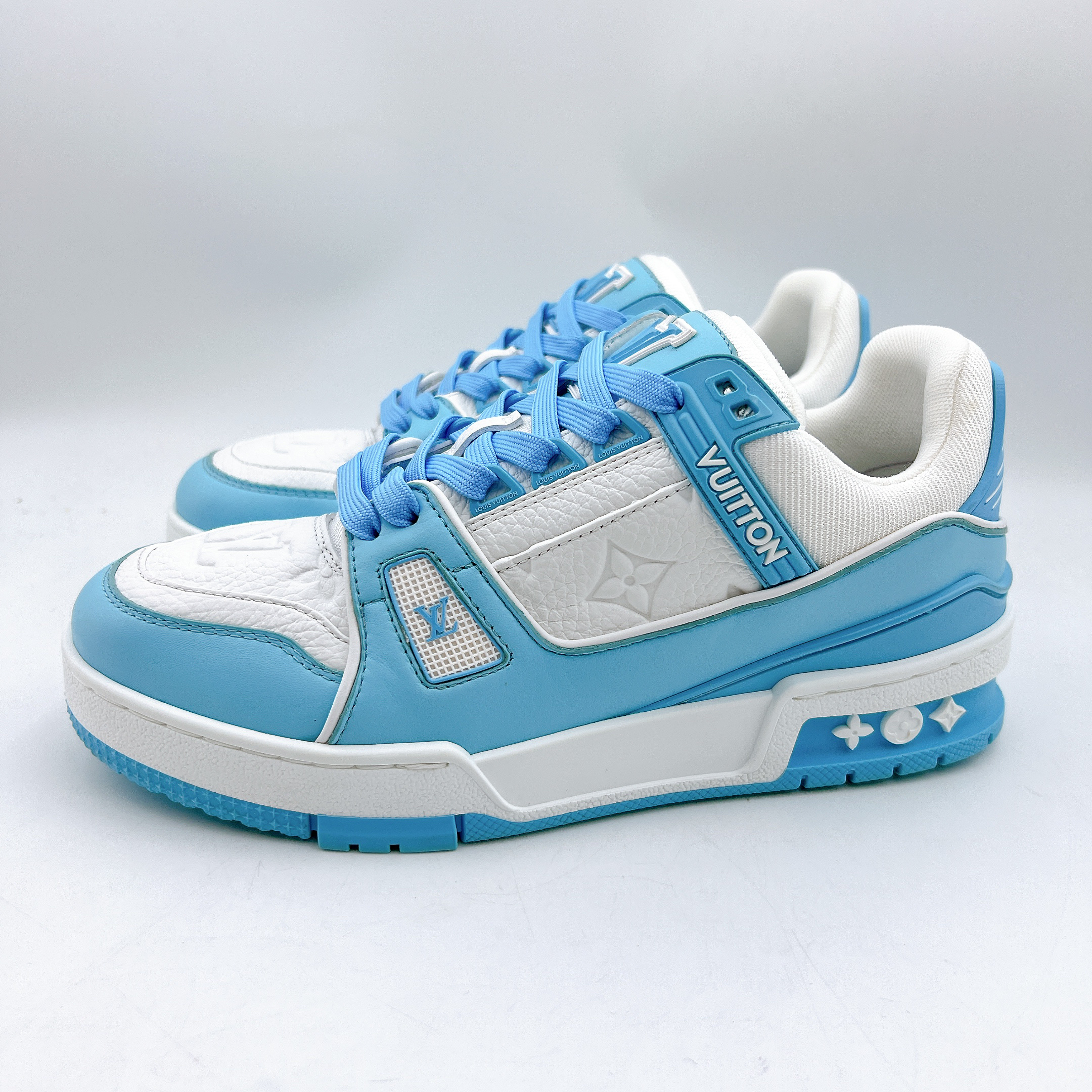 95新 LouisVuitton/路易威登 36码/经典白蓝trainer板鞋/BM00814