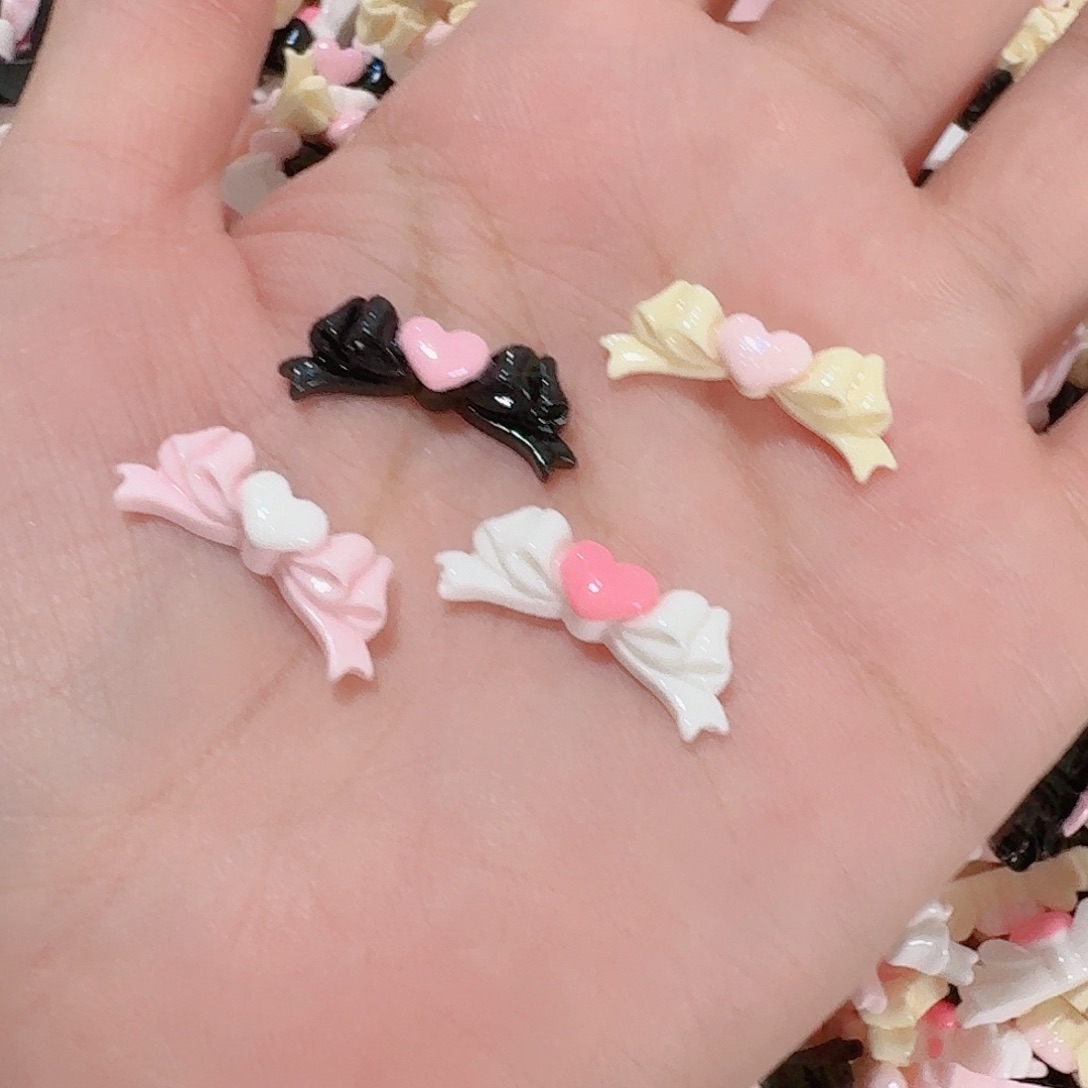 树脂想念金粉爱心多层蝴蝶结100个（混）