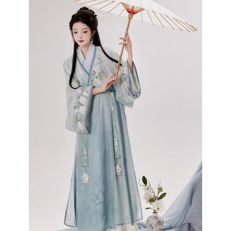 池夏【花间事·云梦轻裳】晋制直裾交领长衫原创改良汉服女日常春
