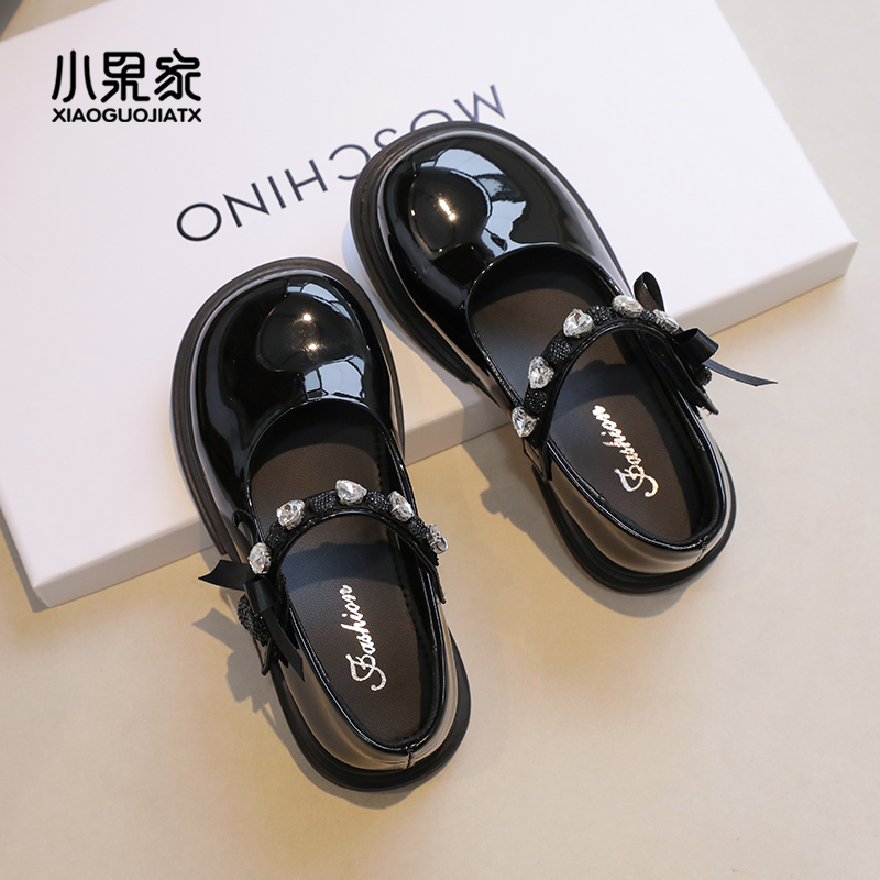 公主鞋女童黑皮鞋春秋玛丽珍鞋子黑色单鞋女小女孩儿童演出鞋秋季