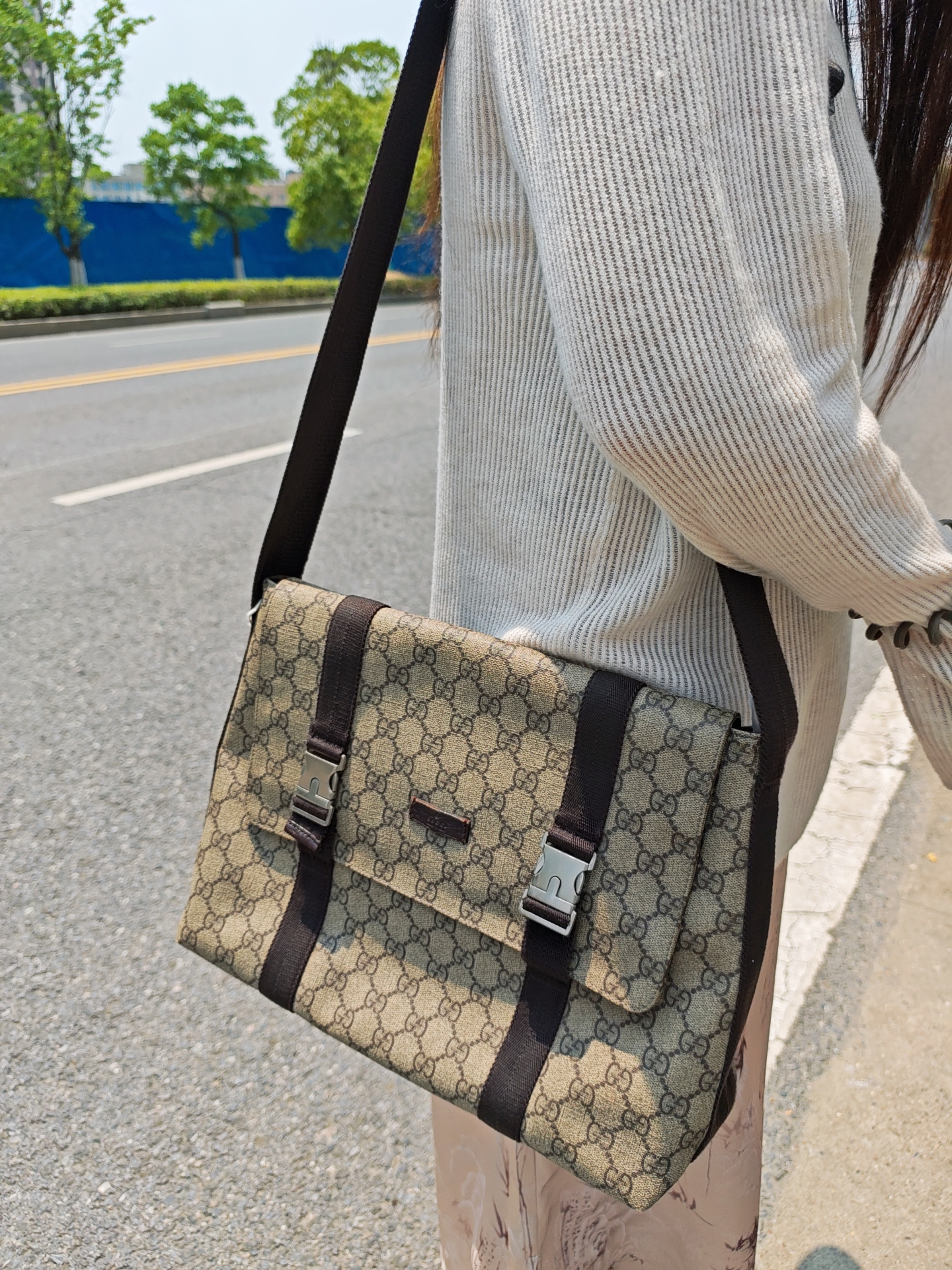 95新 GUCCI/古驰 古驰邮差单肩包