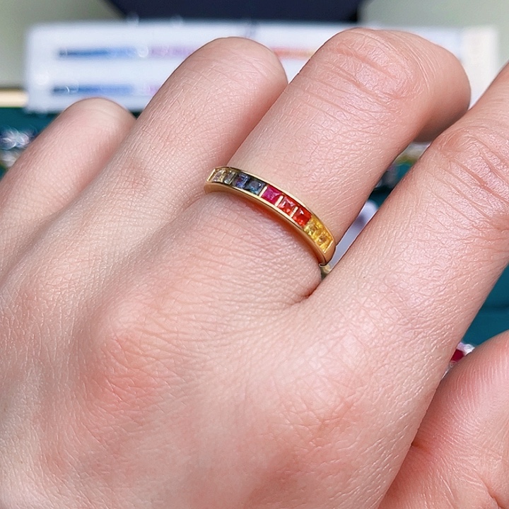 蓝宝石戒指银S925镶嵌