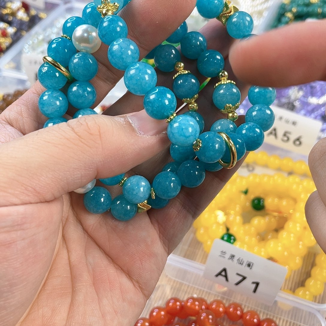 檀香木手串银S925镀金镶嵌