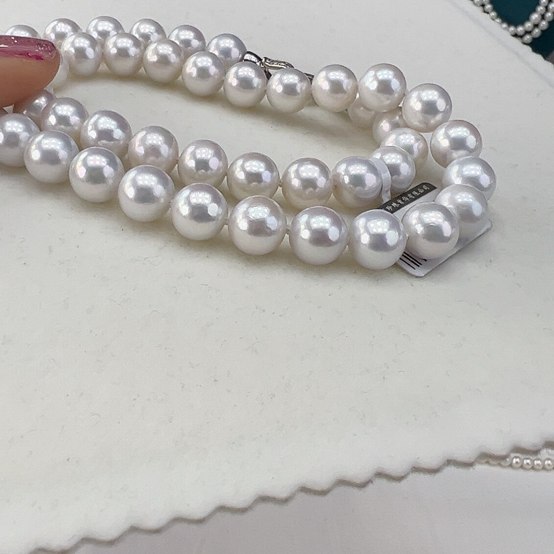 淡水珍珠颈饰银S925镶嵌➕9-9.5高品极光炫彩