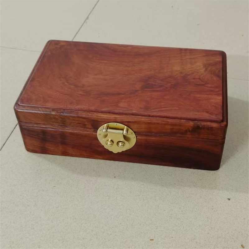 缅花素面圆角金色扣首饰盒27*16.5*8cm