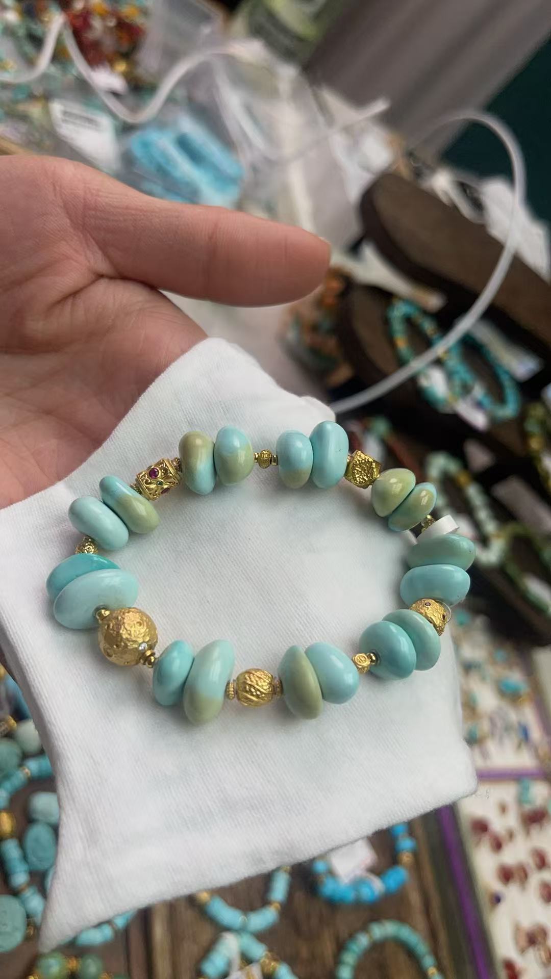 雅致家手工百搭（多样性发其一）绿松石单圈