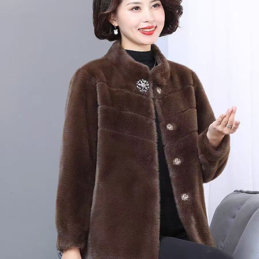 [直播专属]秋冬新款貂绒外套舒适百搭加厚保暖小众轻奢显气质2401