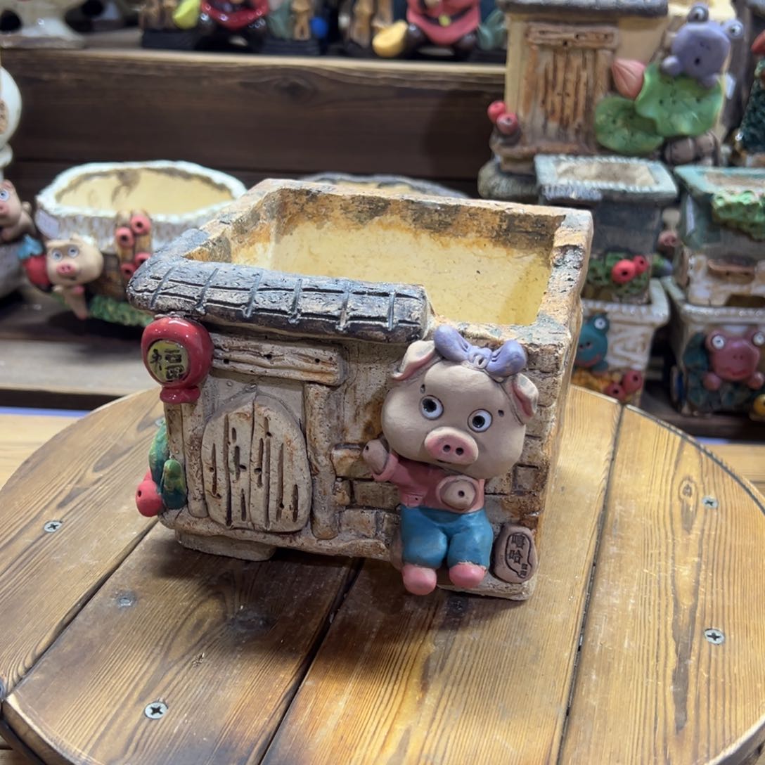 红陶嘻哈多肉花盆