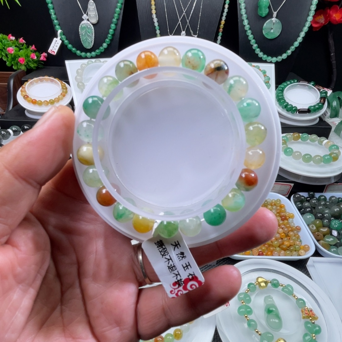 石英质玉（非洲翠）未镶嵌手串
