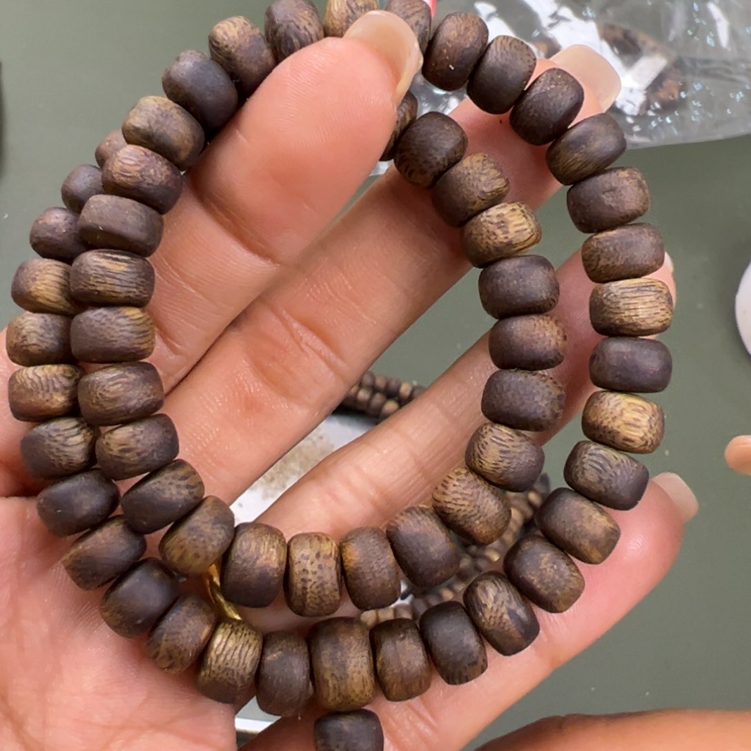 沉香手串张勺子算盘珠卡8/13g双圈多样性发一