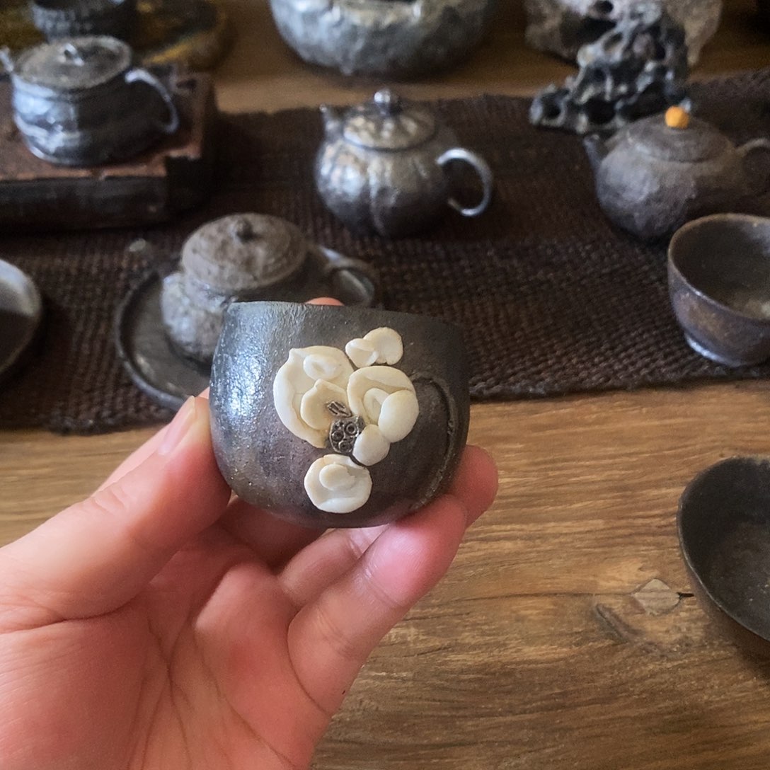手工制作柴烧茶具
