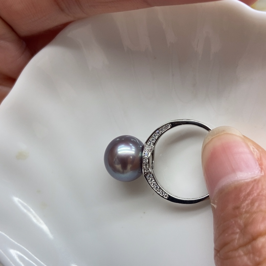 淡水珍珠戒指银S925镶嵌