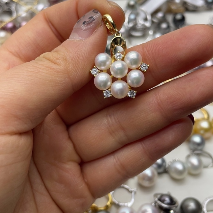 海水珍珠吊坠(不含链)银S925镶嵌