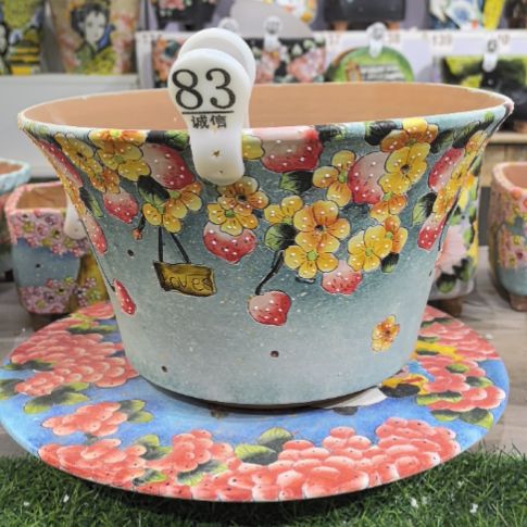 红泥花盆景德镇陶瓷