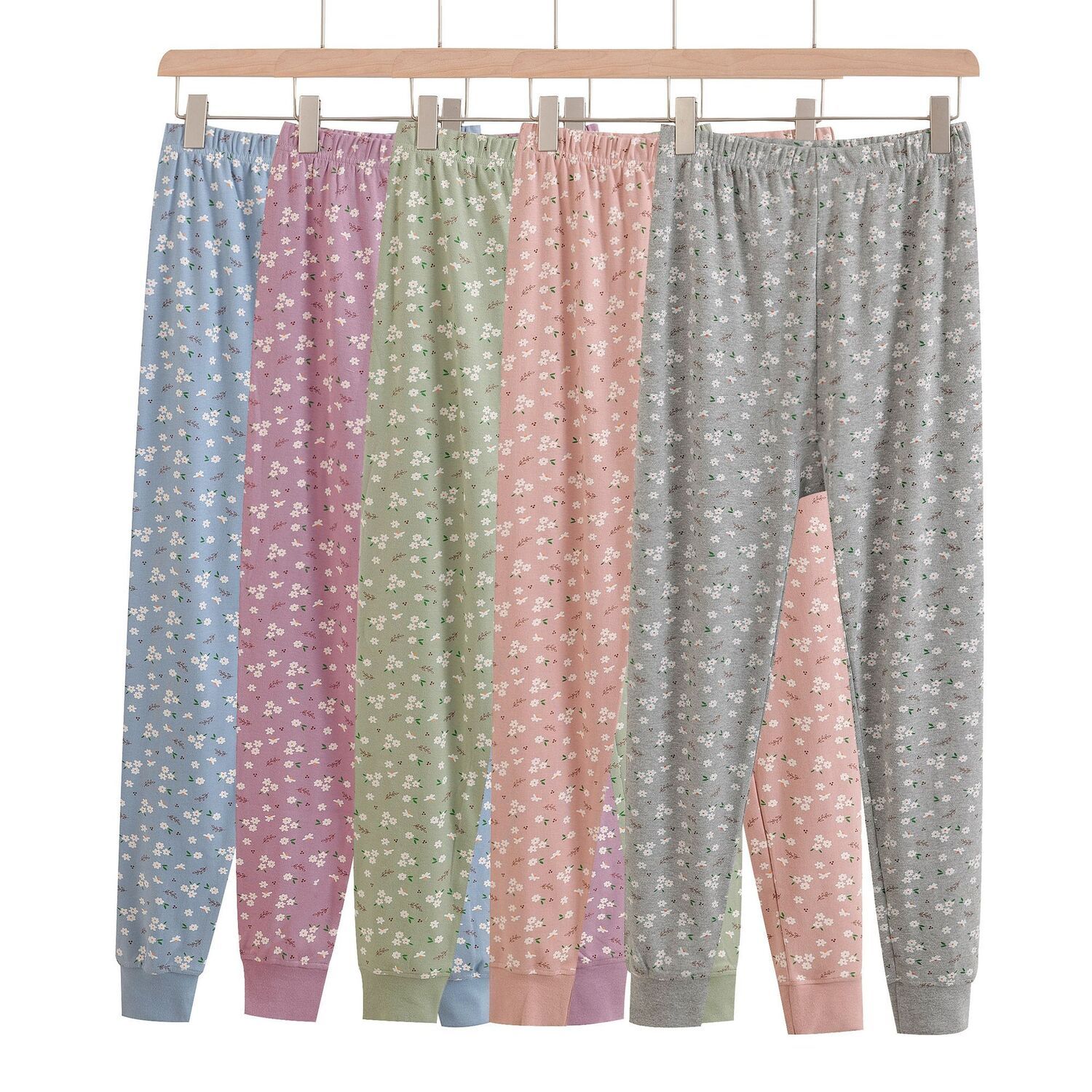 中老年女士纯棉秋裤印花棉毛裤保暖老人全棉高腰衬裤妈妈大码底裤