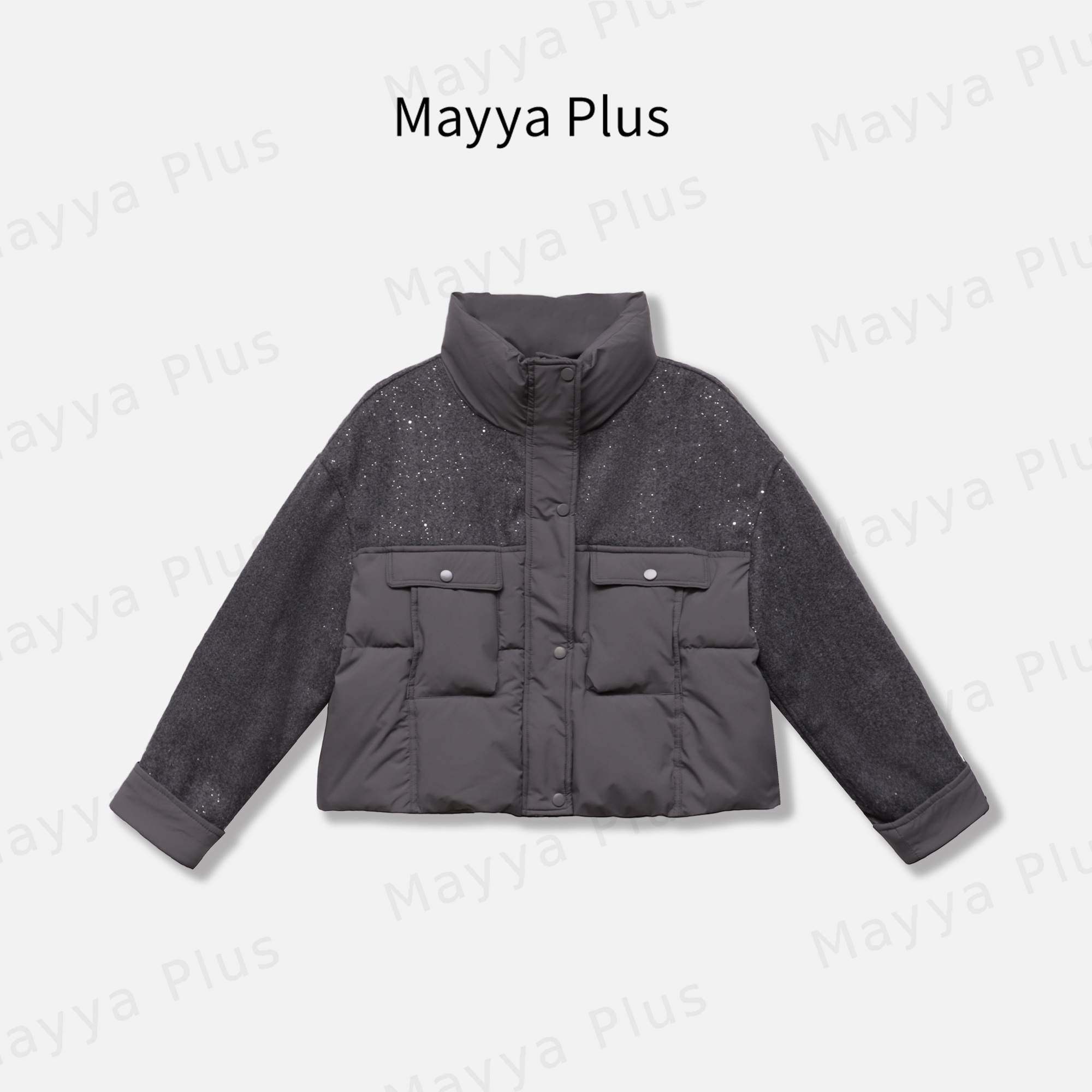 【冬眠记】Mayya Plus麦芽定制气质显瘦流光风女士棉衣外套32546666