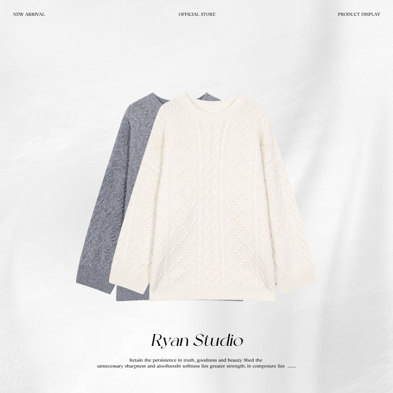 【石头Ryan】温琢丨用温暖雕琢出的纹理柔和的光影涟漪毛衣W58MY876
