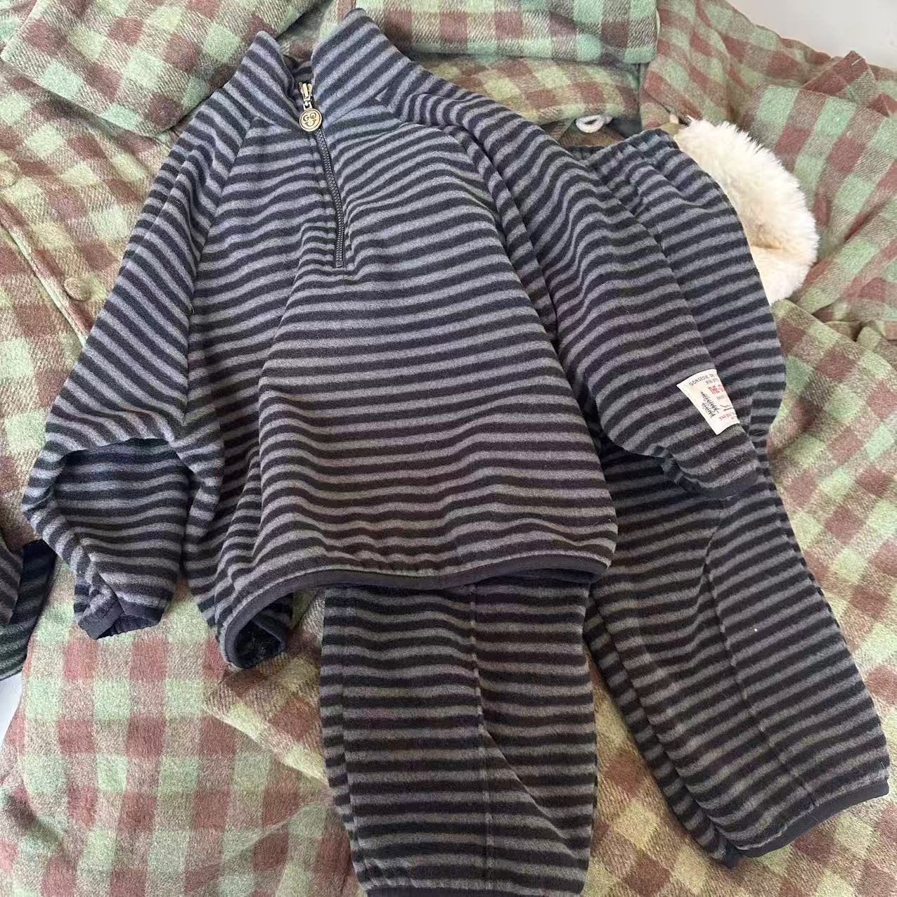 条纹加绒套装（不支持退货）