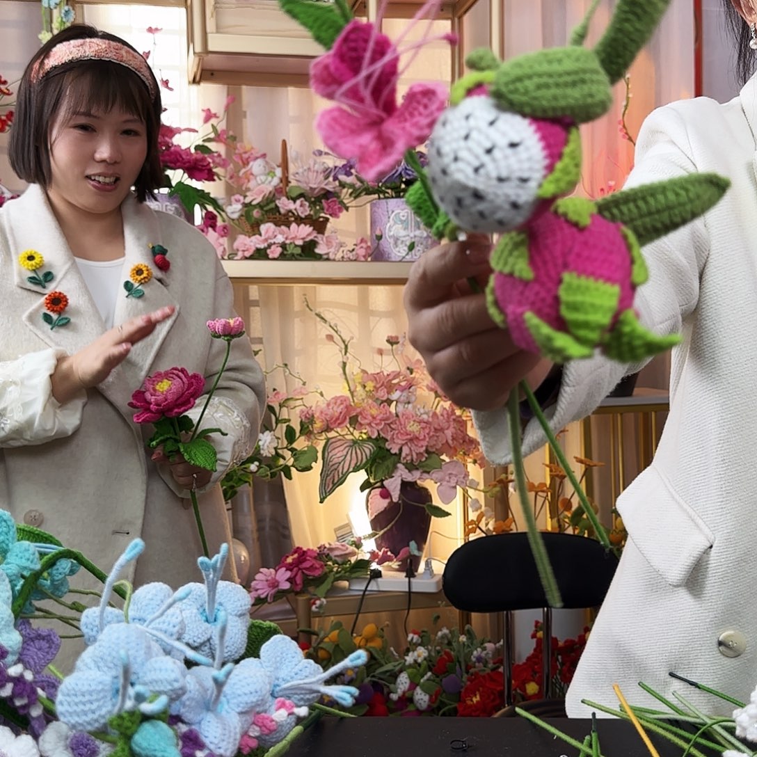 纯手工钩织钩织花束