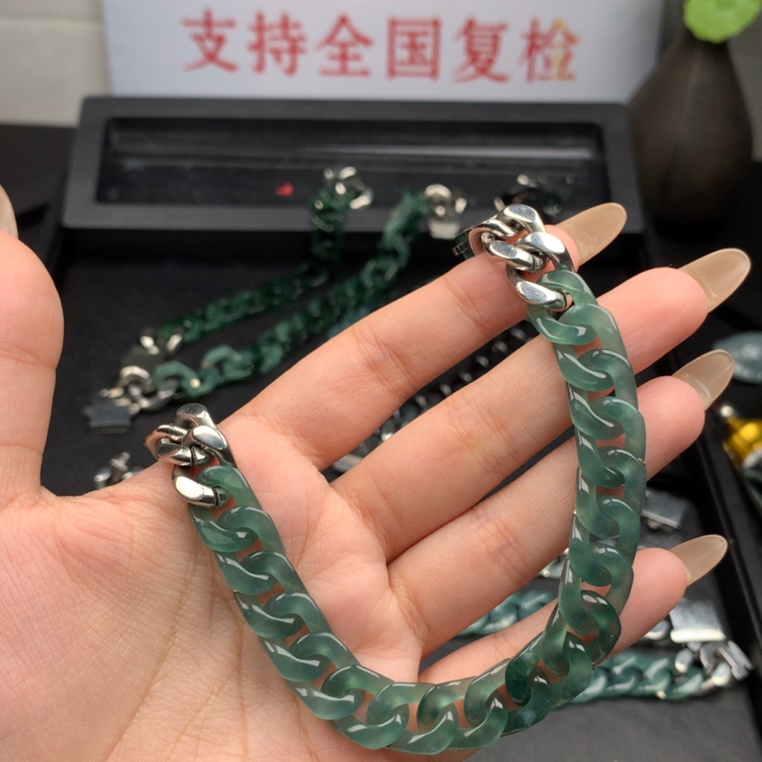 炸***炸翡翠未镶嵌手链00003