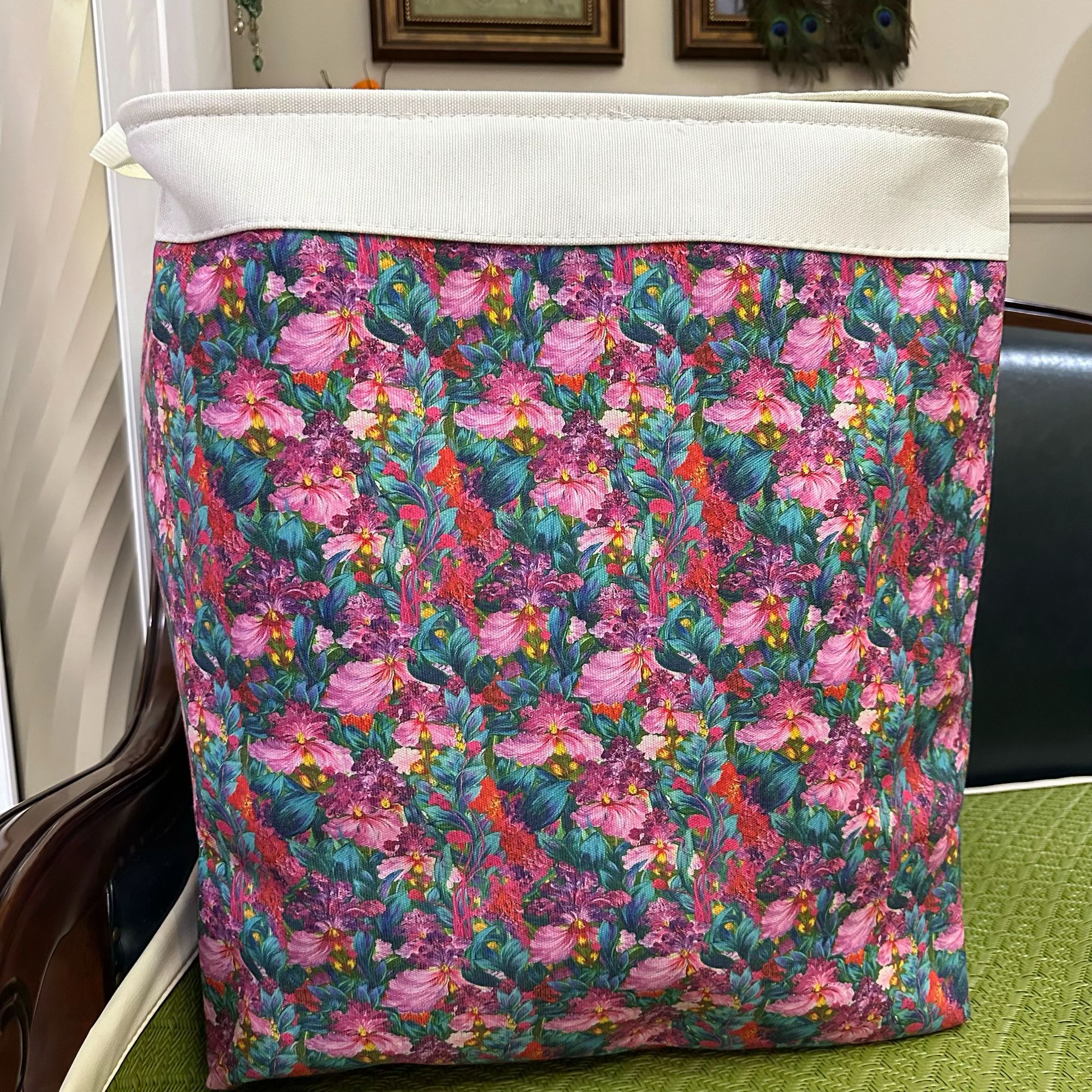 【喜悦家具】 复古厚帆布收纳篮居家收纳脏衣篮手提袋50.40.60cm