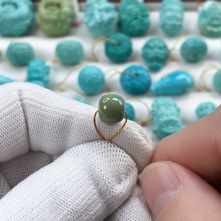 绿松石车挂未镶嵌直径9