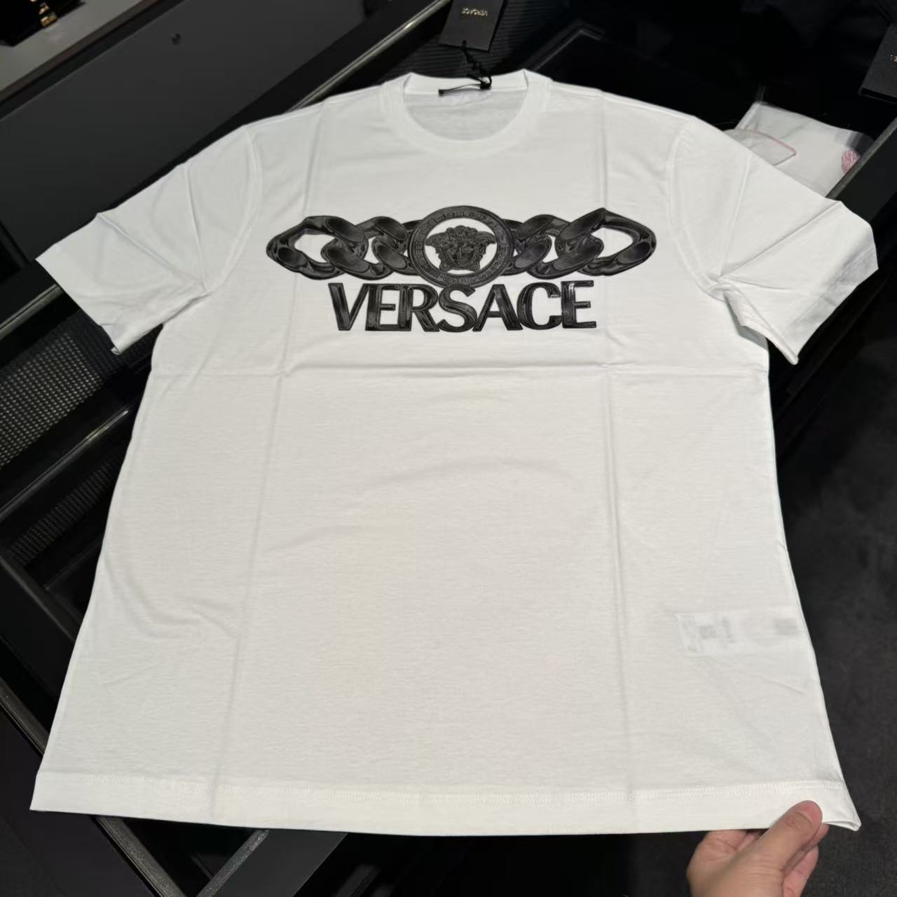 未使用 VERSACE/范思哲 范思哲男士时尚新款夏季百搭圆领白色T恤