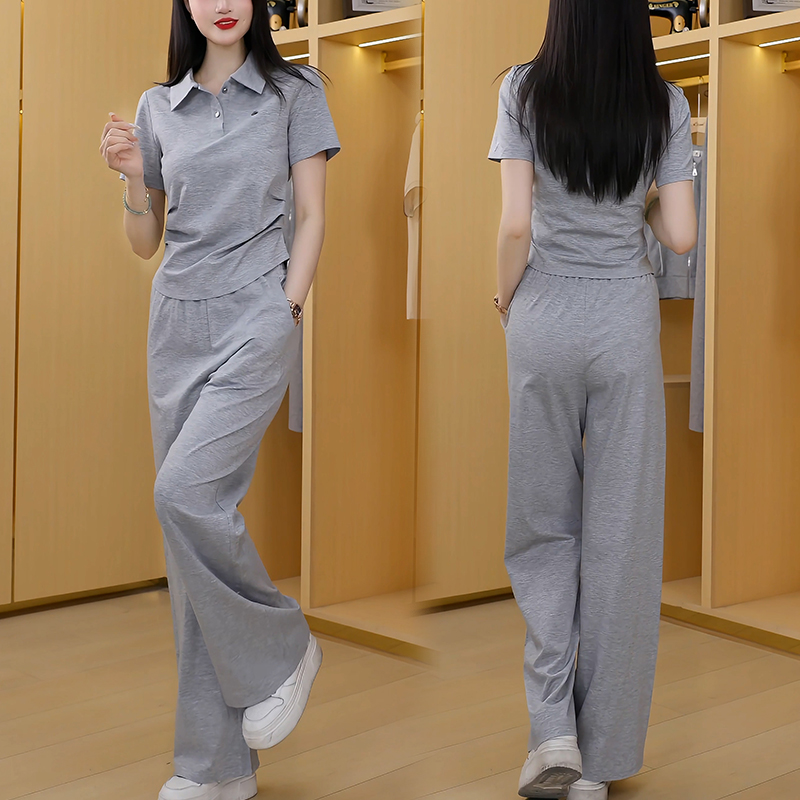 Polo领运动服套装女士夏季2025年新款时尚减龄显瘦洋气短袖两件套