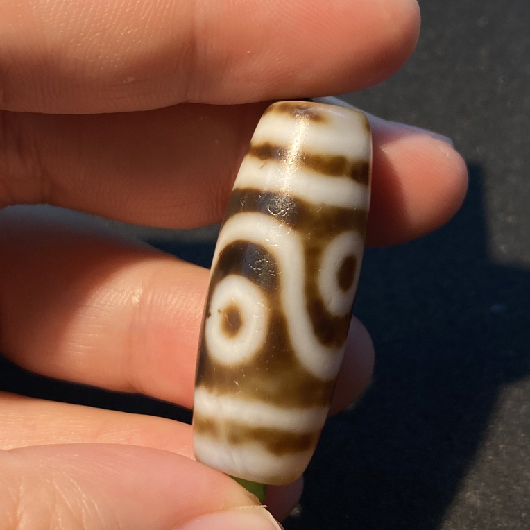 小卢手工水纹四眼天珠带穿绳