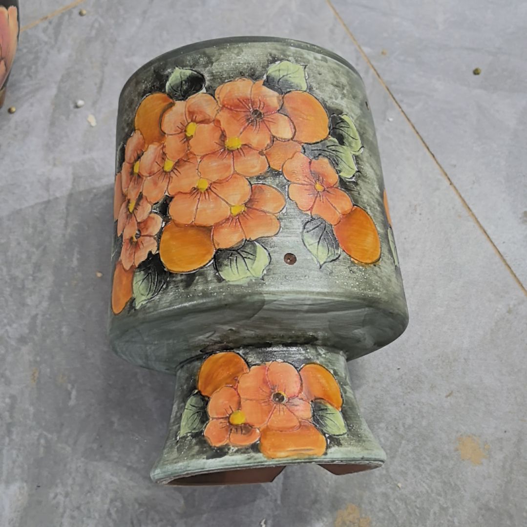 红泥花盆瑕疵处理