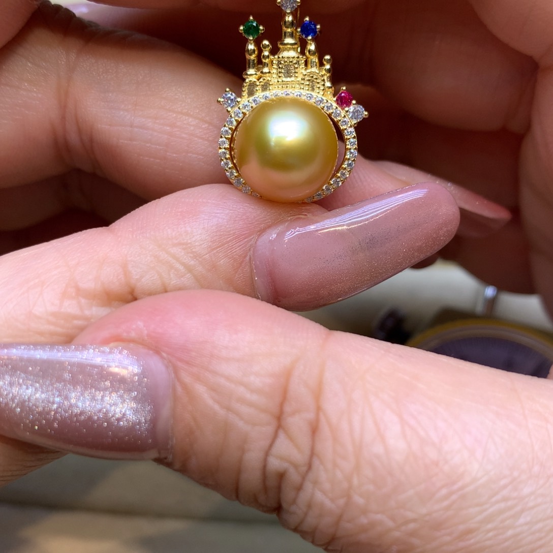 颈饰银S925镶嵌海水珍珠